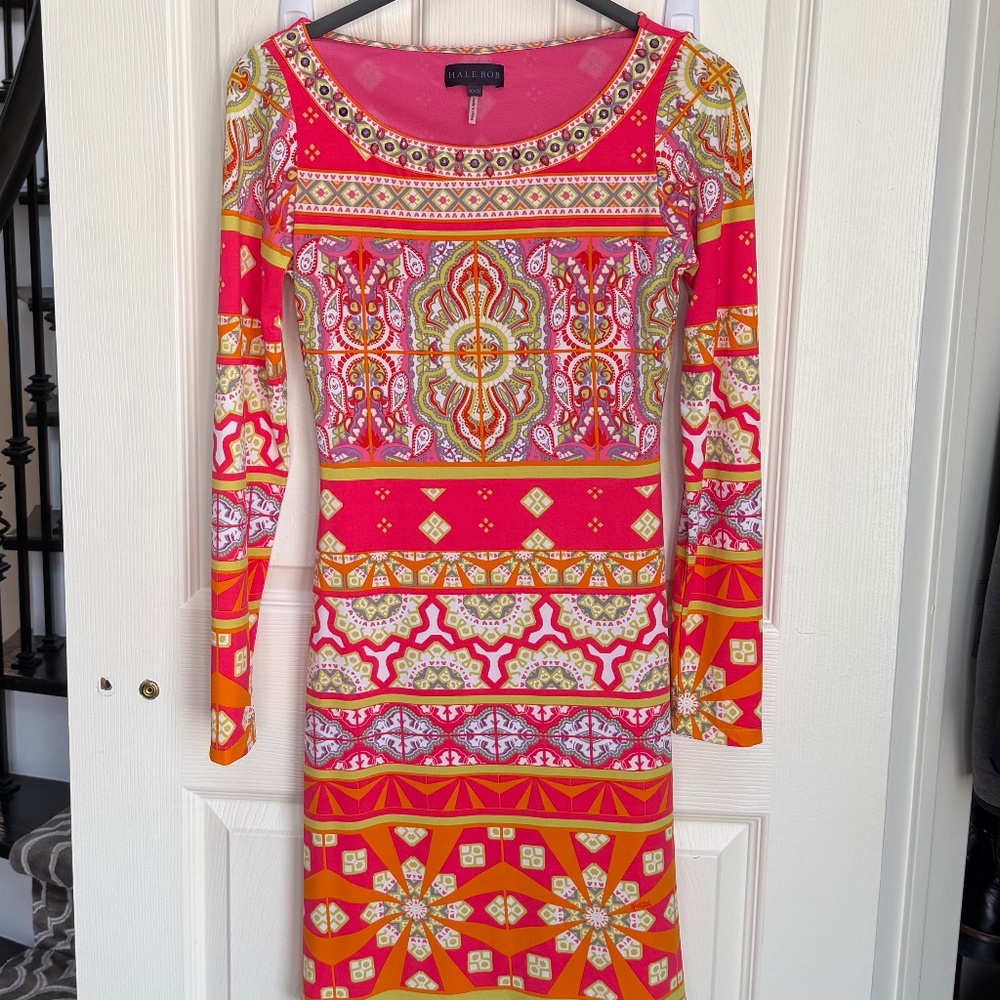 Hale Bob Long sleeve fitted dress